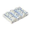 wit blauw gespikkeld keramiek zeepbakje met zigzagprofiel