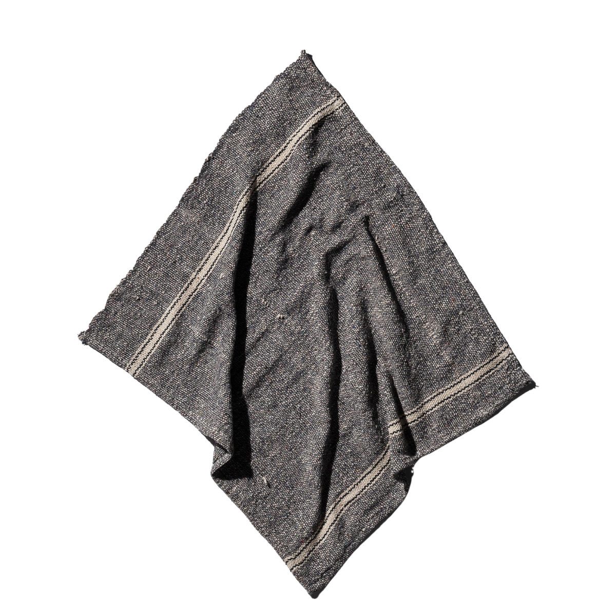 handdoek PUEBCO grijs met wit streep van recycled stof