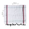 theedoek PUEBCO off white met rood en zwarte streep van recycled katoen met maatvoering