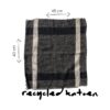 handdoek PUEBCO zwart met zwart/wit ruit van recycled stof met maatvoering 40cm x 45cm