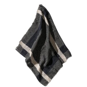 handdoek PUEBCO zwart met zwart/wit ruit van recycled stof