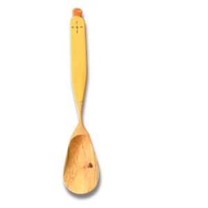 Opscheplepel sprokkelhout geel handvat 24 cm | handgemaakt