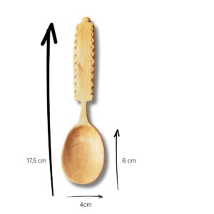 Alternative view of Eetlepel sprokkelhout bewerkt handvat 17,5 cm | handgemaakt