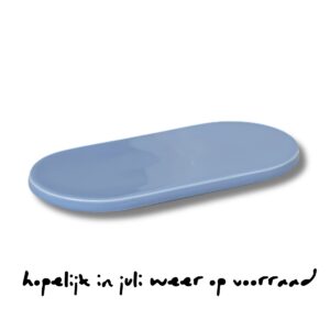 PLAYST ovaal blauw bord van 19,6 bij 9,8 cm