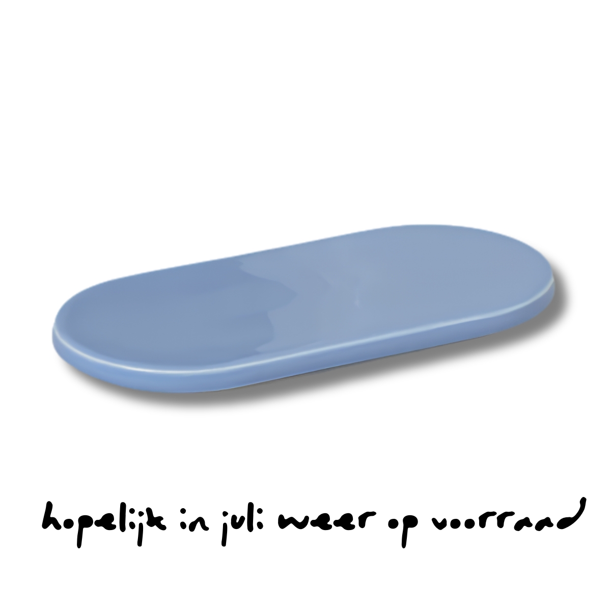 PLAYST ovaal blauw bord van 19,6 bij 9,8 cm