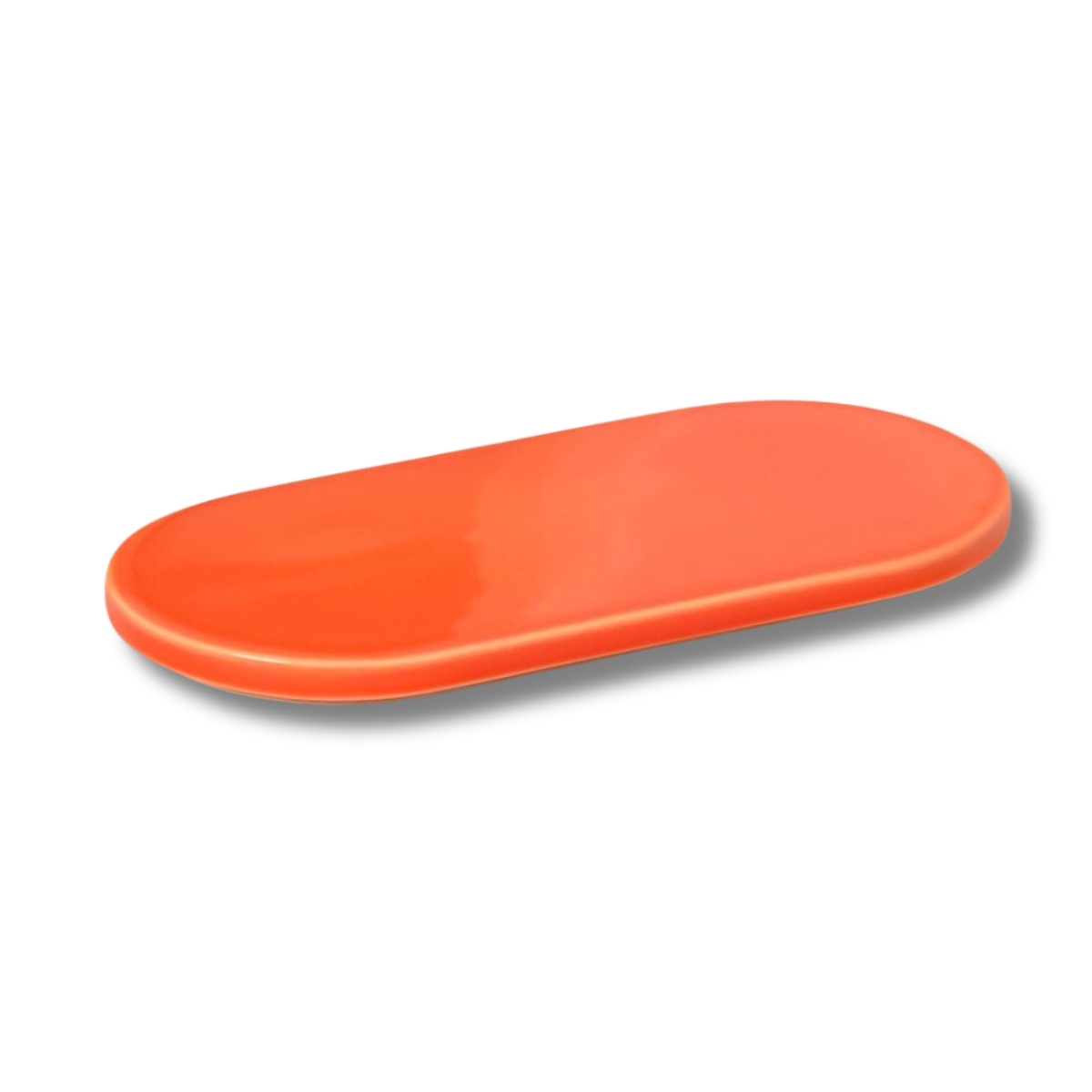 PLAYST ovaal rood bord van 19,6 bij 9,8 cm