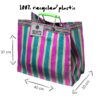 Puebco tas met groen en roze strepen gemaakt van 100% gerecycled plastic