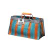 PUEBCO langwerpige tas met oranje blauw strepen gemaakt van 100% gerecycled plastic