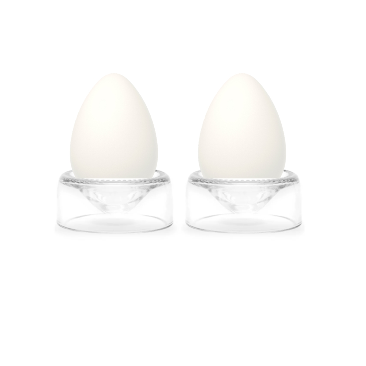 Rebottled eierdop 2stuks van clear glas met ei erin