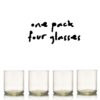Rebottled tumbler short glazen, 4 pack, helder met tekst