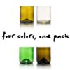 Rebottled tumbler short glazen in 4 kleuren 4 kleuren in 1 verpakking