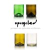Rebottled tumbler short glazen in 4 kleuren met de tekst upcycling