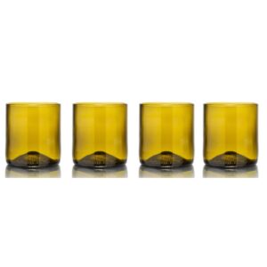 Rebottled tumbler short glazen, 4 pack, in de kleur olijf