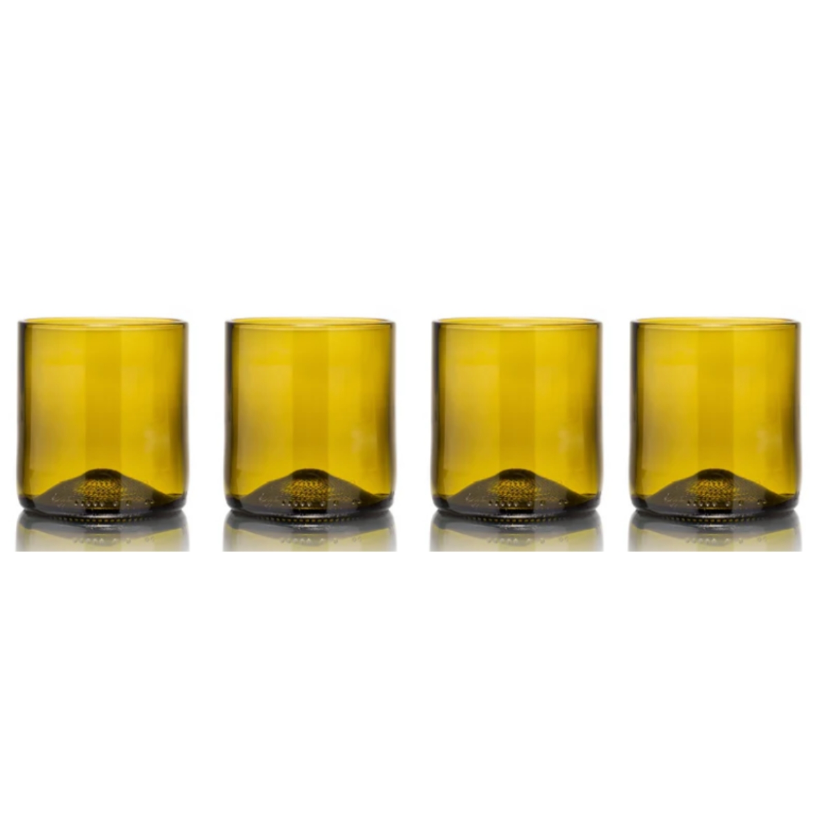 Rebottled tumbler short glazen, 4 pack, in de kleur olijf