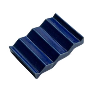 kobalt blauw keramiek zeepbakje met zigzagprofiel
