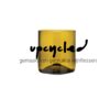 Rebottled tumbler short, 1 stuk, olijf-kleurig glas met de tekst upcycling