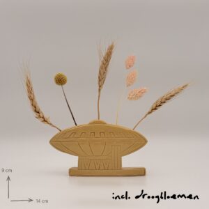 Alternative view of Keramiek Evoluon vaasje okergeel | handgemaakt